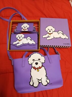 Marc Tetro Purple Dog Tote & Wallet Set